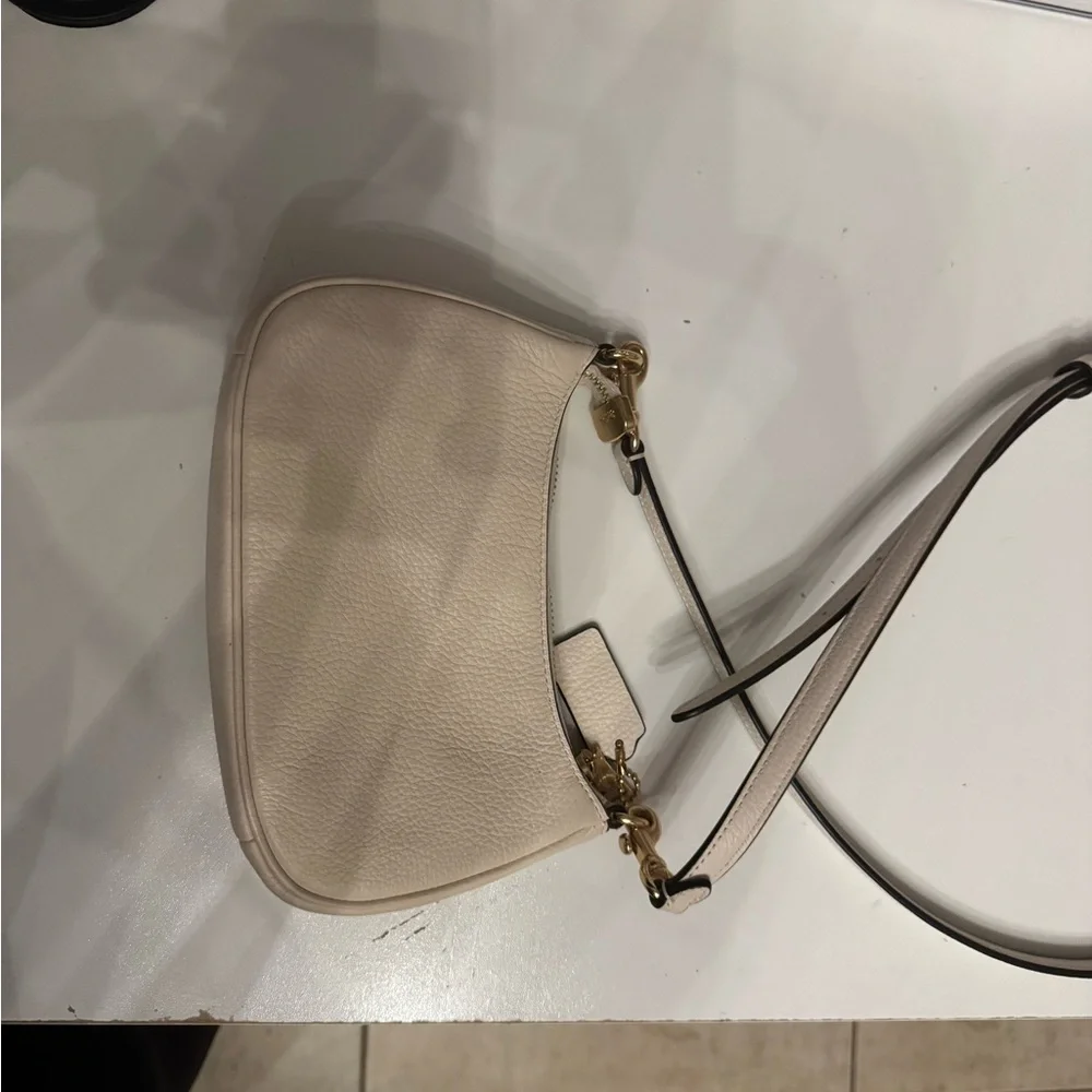 Coach mini Teri Cream Crossbody Bag with Gold Accents